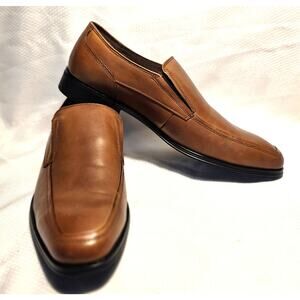 Men’s Steve Madden Tan Leather Slip On Shoes Size 10 Loafers Casual Dress